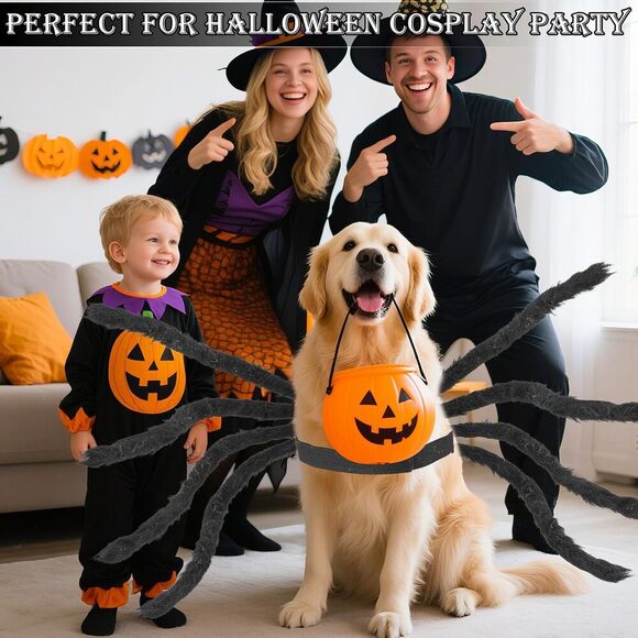 Dog Halloween Spider Costume Scary Pet Outfit Funny Cosplay for Cats Dogs - Picture 5 of 5